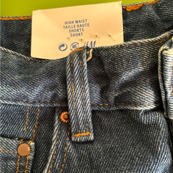 H&M Size 2 Blue high waisted Shorts - Picture 7 of 10